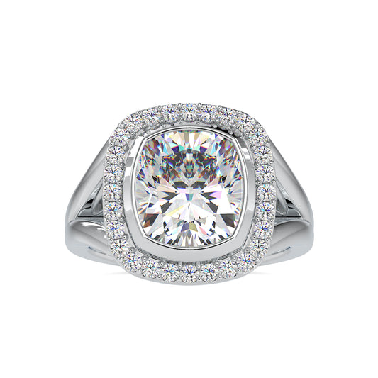 Luxe Brilliance Cushion Shape Diamond Halo Engagement Ring