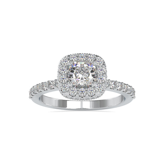 Luxe Cushion Shape Diamond Brilliant Cut Halo Channel Setting Ring
