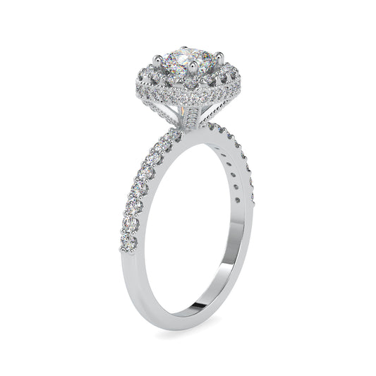 Luxe Cushion Shape Diamond Brilliant Cut Halo Channel Setting Ring