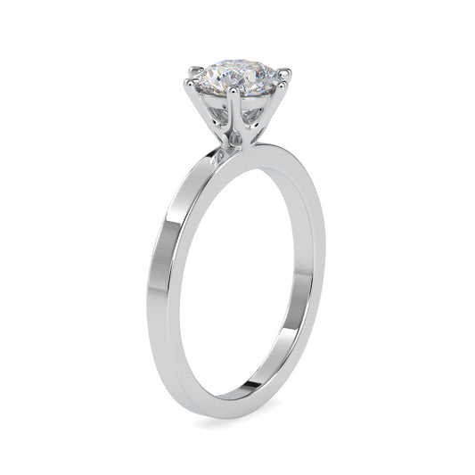 Majestic Round Shape Brilliant Cut Diamond Cathedral setting Solitaire Ring