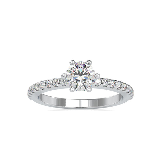 Aristocratic Round Shape Brilliant Cut Diamond Channel Setting Solitaire Ring