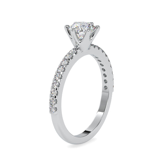 Aristocratic Round Shape Brilliant Cut Diamond Channel Setting Solitaire Ring