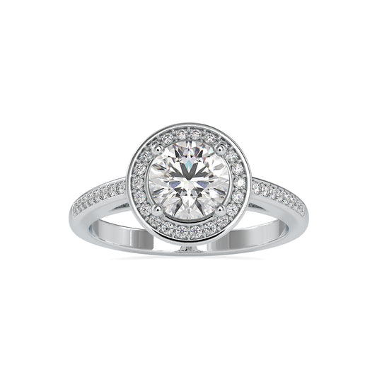 Luminous Love Round Shape Diamond Halo Side Stone delightful Ring