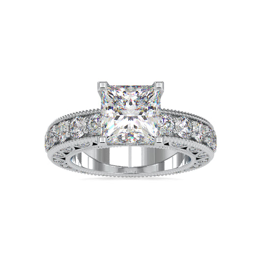 Eternal Brilliance Princess Shape Diamond Channel Setting glamorous Solitaire Ring