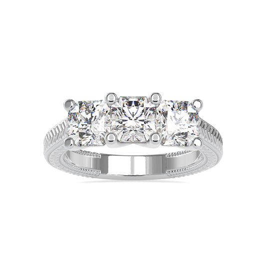 Opulent Essence Radiant Shape Diamond drop-dead gorgeous Three Stone Ring