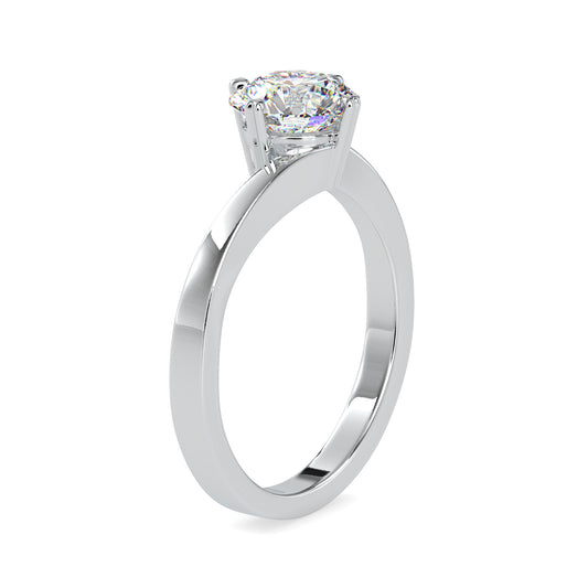 Brilliance Elegance Round Shape Brilliant Cut Diamond Crossover Solitaire Ring