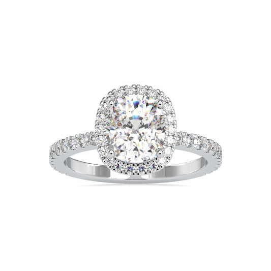Regal Majesty Cushion Shape Brilliant Cut Diamond Stunning Halo Ring