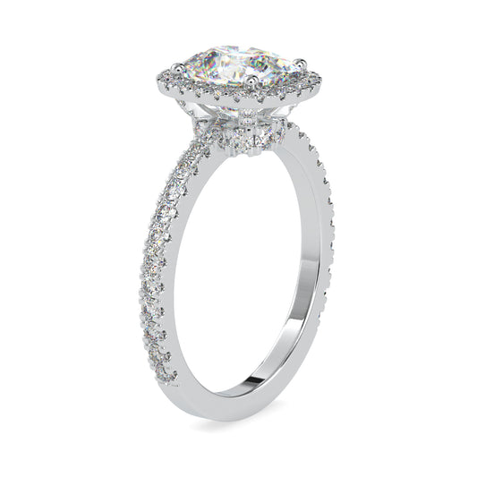 Regal Majesty Cushion Shape Brilliant Cut Diamond Stunning Halo Ring