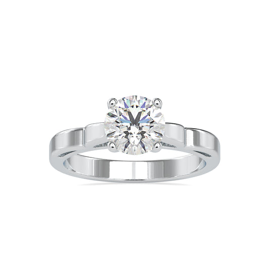 Luxe Elegance Round Shape Brilliant Cut Diamond Pre-Designed Solitaire Ring