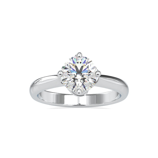 Opulent Grace Round Shape Brilliant Cut Diamond Pre-Designed Prong Set Solitaire Ring