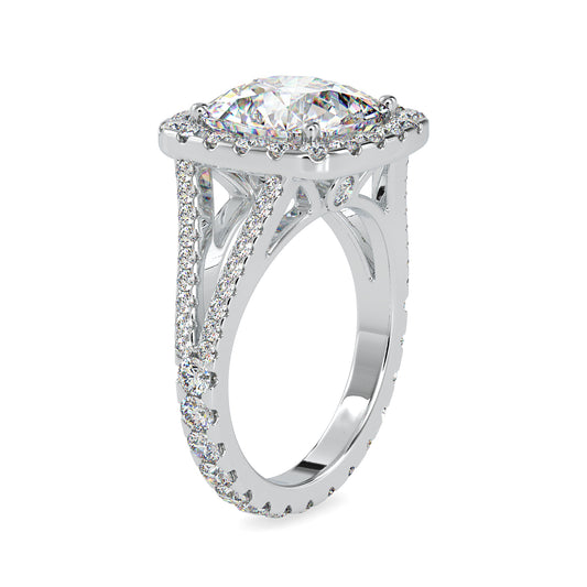 Luxe Elegance Cushion Shape Brilliant Cut Diamond Split Shank Gorgeous Halo Ring