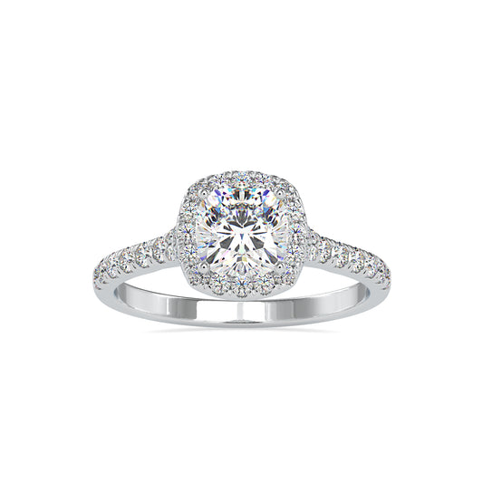 Royal Radiance Cushion Shape Brilliant Cut Diamond Shank Channel Set Halo Ring