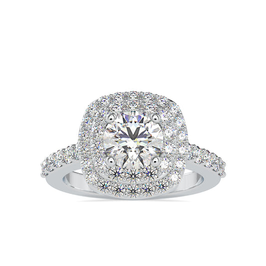 Luxe Elegance Round Shape Brilliant Cut Diamond Irresistible Double Halo Ring