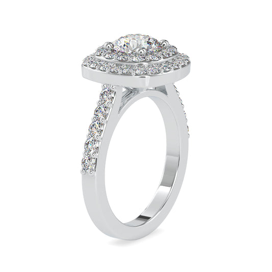 Luxe Elegance Round Shape Brilliant Cut Diamond Irresistible Double Halo Ring