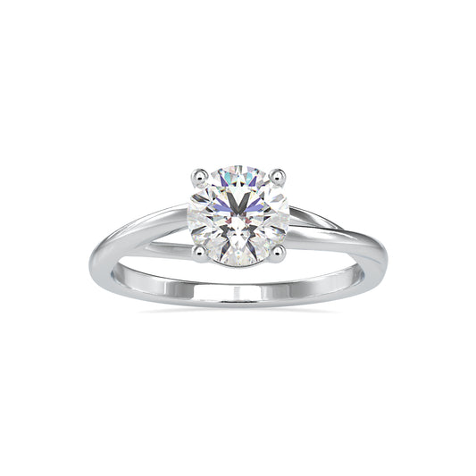 Divine Sparkle Round Shape Brilliant Cut Diamond Magnificent Twisted Solitaire Ring