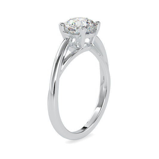 Divine Sparkle Round Shape Brilliant Cut Diamond Magnificent Twisted Solitaire Ring