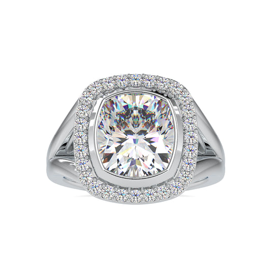 Luxe Brilliance Cushion Shape Diamond Halo Engagement Ring