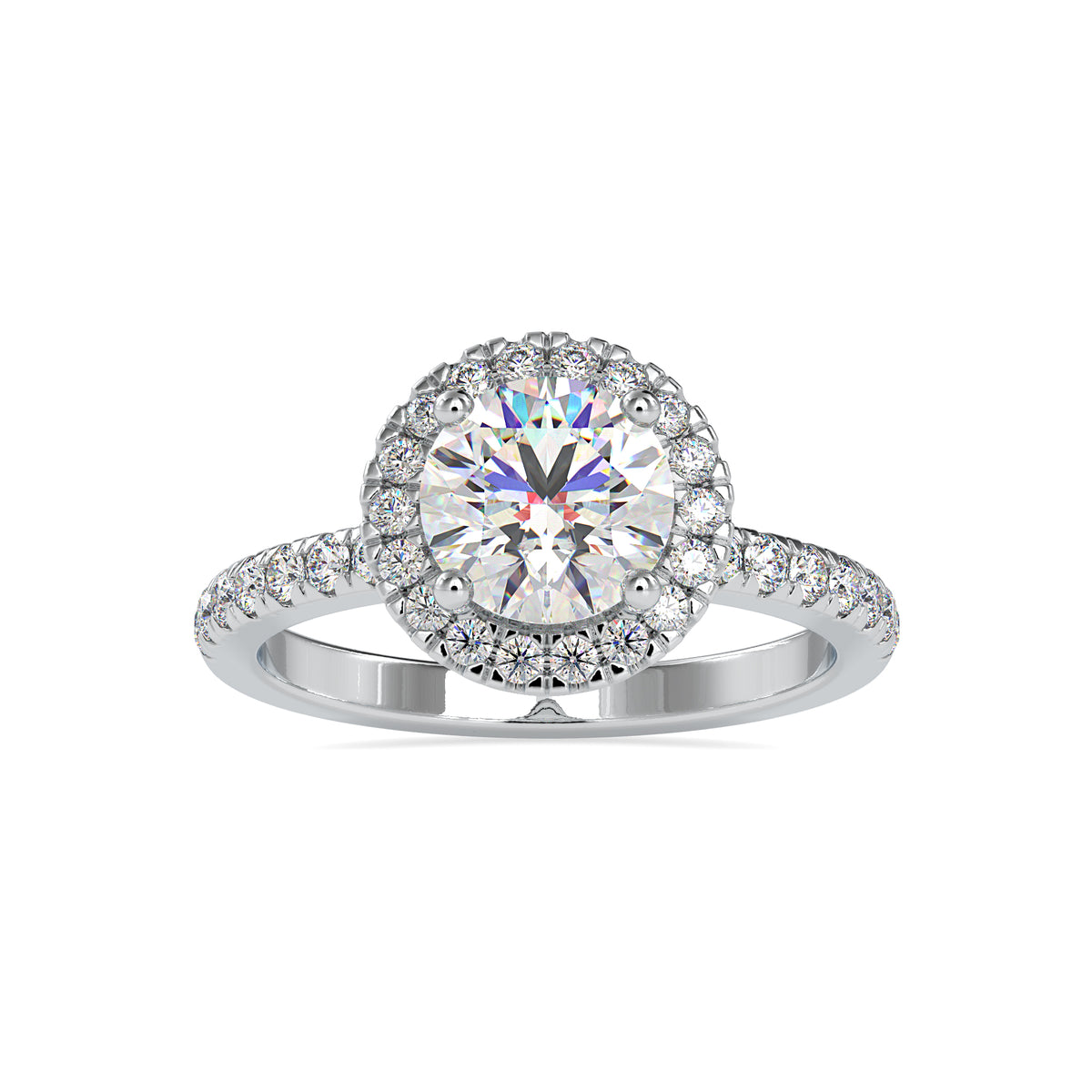 Regal Round Brilliant Shape Halo Engagement Ring