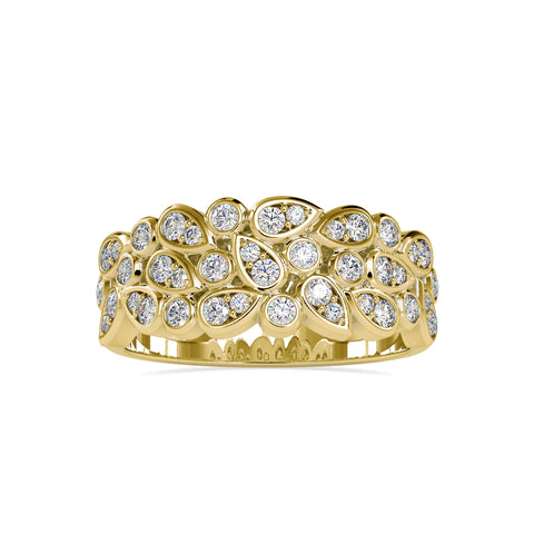 Glamour Round Shape Brilliant Cut Nugget Ring