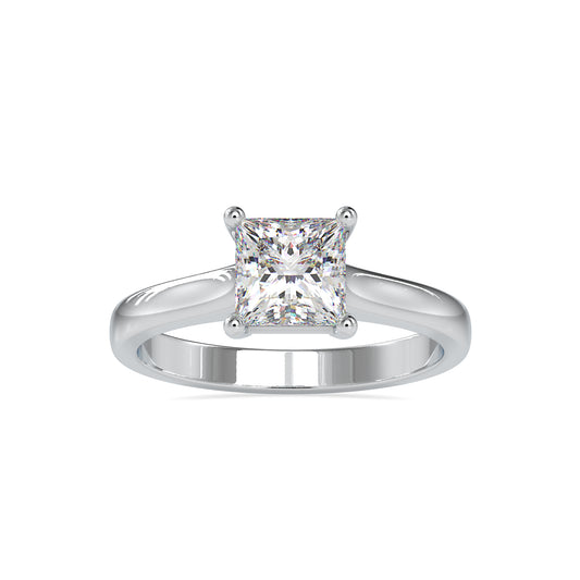 Royal Majesty Princess Shape Brilliant Cut Diamond Solitaire Ring