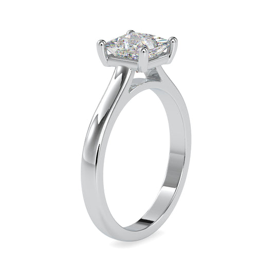 Royal Majesty Princess Shape Brilliant Cut Diamond Solitaire Ring