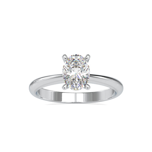 Regal Oval Shape Diamond Brilliant Cut Solitaire Engagement Ring