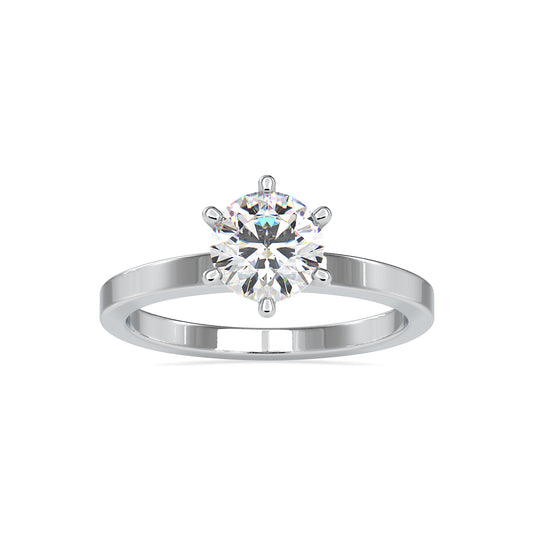 Majestic Round Shape Brilliant Cut Diamond Cathedral setting Solitaire Ring