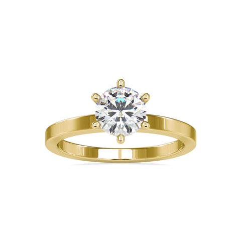 Majestic Round Shape Brilliant Cut Diamond Cathedral setting Solitaire Ring