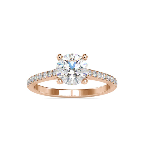 Regal Elegance Round Shape Brilliant Cut Cathedral setting Solitaire Ring