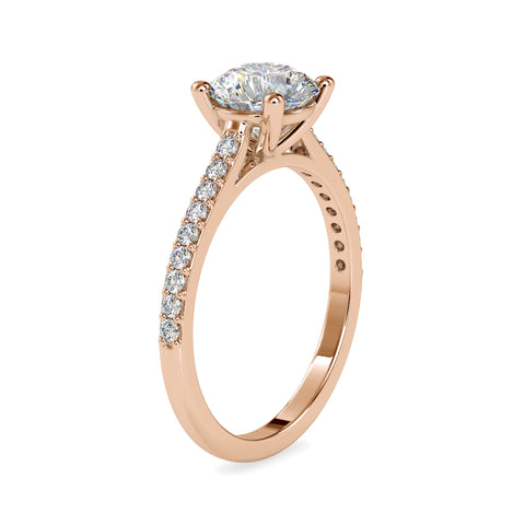 Regal Elegance Round Shape Brilliant Cut Cathedral setting Solitaire Ring