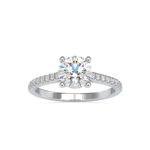 Regal Elegance Round Shape Brilliant Cut Cathedral setting Solitaire Ring