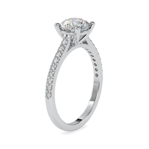 Regal Elegance Round Shape Brilliant Cut Cathedral setting Solitaire Ring