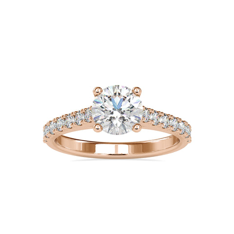 Majestic Round Shape Brilliant Cut Cathedral Eternity setting Solitaire Ring