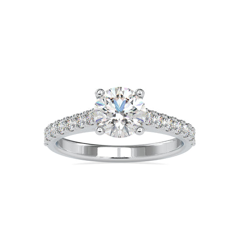 Majestic Round Shape Brilliant Cut Cathedral Eternity setting Solitaire Ring