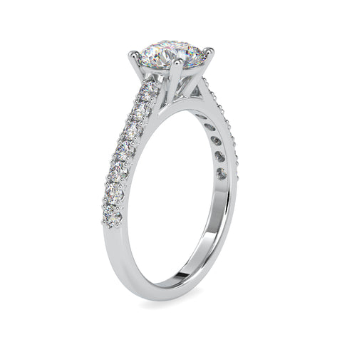 Majestic Round Shape Brilliant Cut Cathedral Eternity setting Solitaire Ring