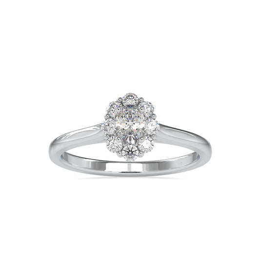 Exquisite Oval Shape Brilliant Cut Diamond Cluster Ring