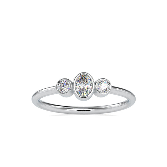 Royal Crown Oval Shape Brilliant Cut Diamond Bazel Setting Ring