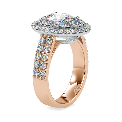 Luxe Luminous Oval Shape Brilliant Cut Diamond Double Halo Ring