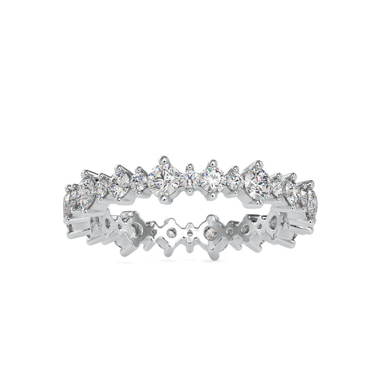 Grandeur Round Shape Brilliant Cut Diamond Alternating Eternity Band