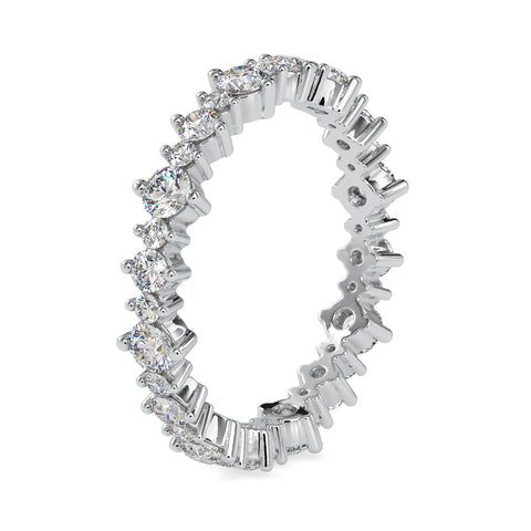 Grandeur Round Shape Brilliant Cut Diamond Alternating Eternity Band