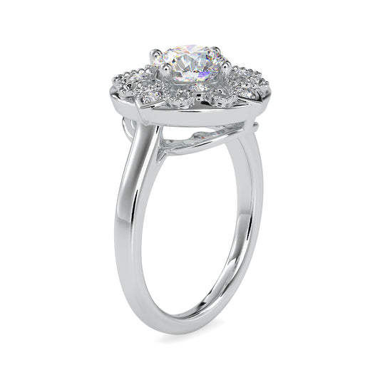 Opulence Round Shape Brilliant Cut Diamond Halo-Style Vintage Ring