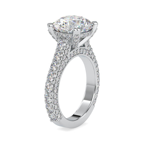 Opulent Brilliance Round Shape Brilliant Cut Diamond Channel Setting Solitaire Ring