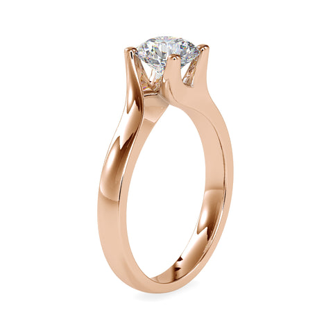 Imperial Splendor Round Shape Brilliant Cut Diamond Bypass Solitaire Ring