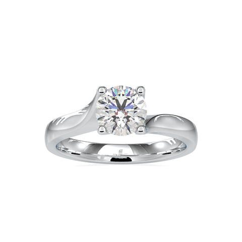 Imperial Splendor Round Shape Brilliant Cut Diamond Bypass Solitaire Ring