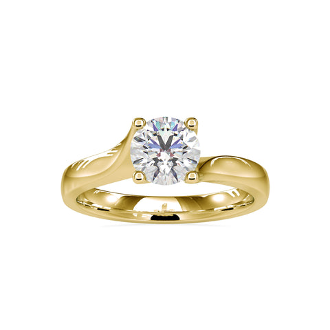 Imperial Splendor Round Shape Brilliant Cut Diamond Bypass Solitaire Ring