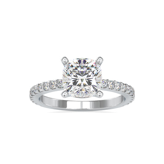 Eternal Elegance Cushion Shape Brilliant Cut Diamond Cathedral  Channel Setting Ring