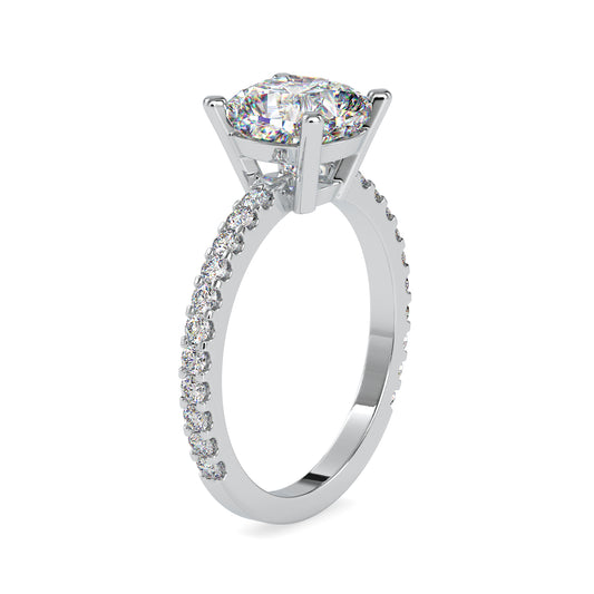 Eternal Elegance Cushion Shape Brilliant Cut Diamond Cathedral  Channel Setting Ring