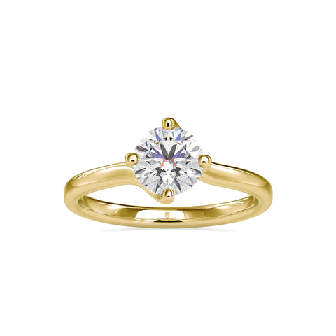 Pure Radiance Round Shape Brilliant Cut Diamond Antique Solitaire Ring