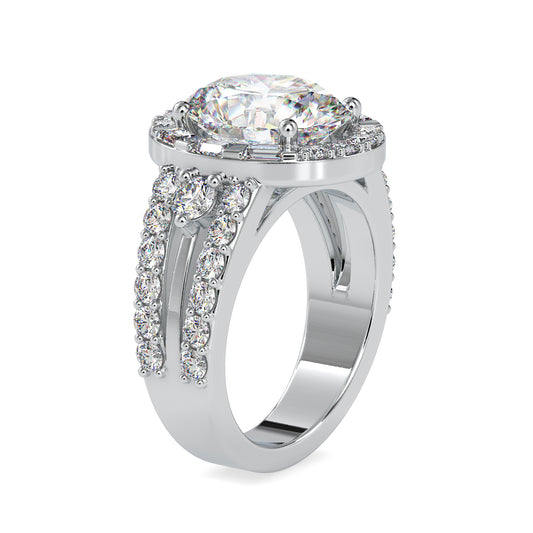 Timeless Oval Shape Brilliant Cut Diamond With Two Line Stone Vintage Ring