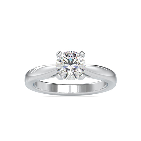 Forever Glimmer Round Shape Brilliant Cut Diamond Cathedral setting Solitaire ring